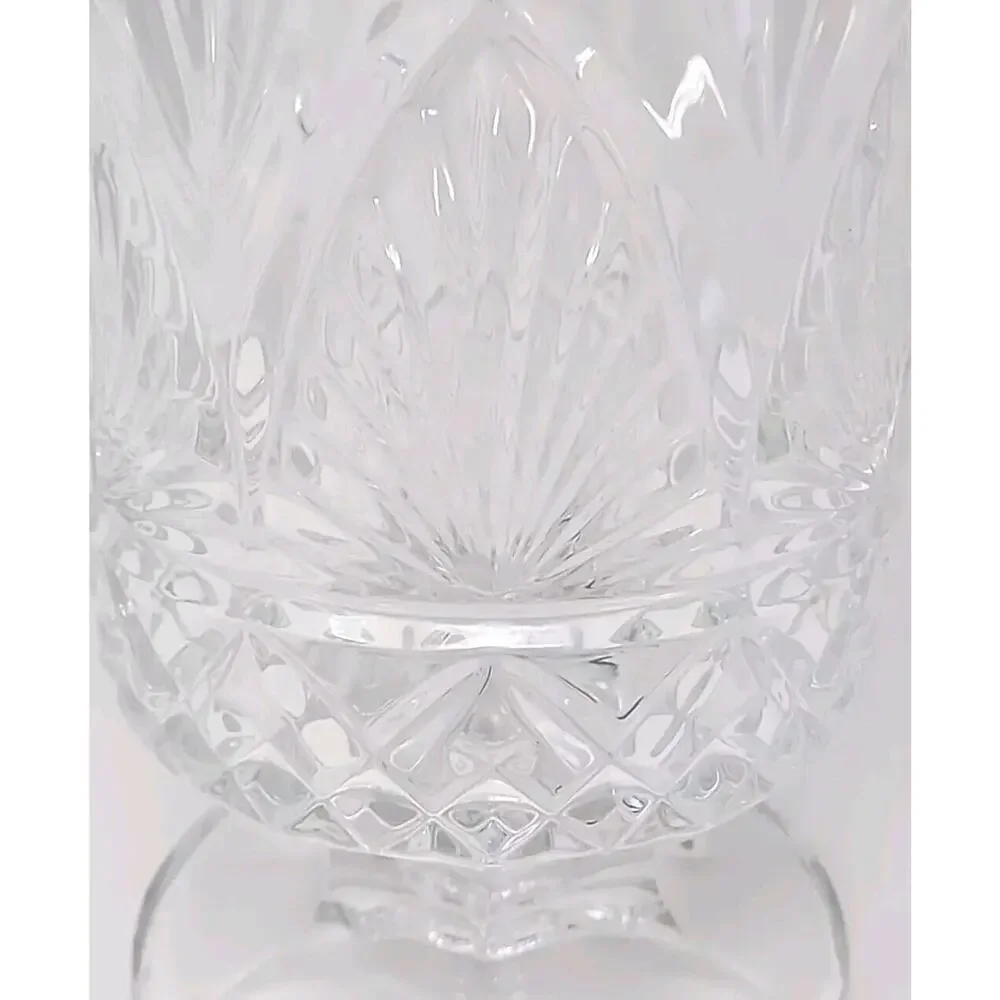 1970s Shannon Clear Lead Crystal Hurricane Vase Collectible Decorative Glass U25